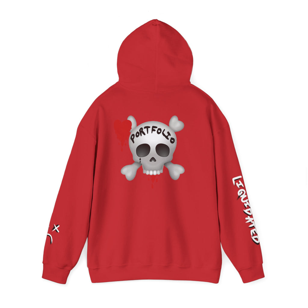 Rekt Portfolio Crypto Trading Hoodie – Crypt Apparel Skull Heart Graffiti Streetwear Pullover