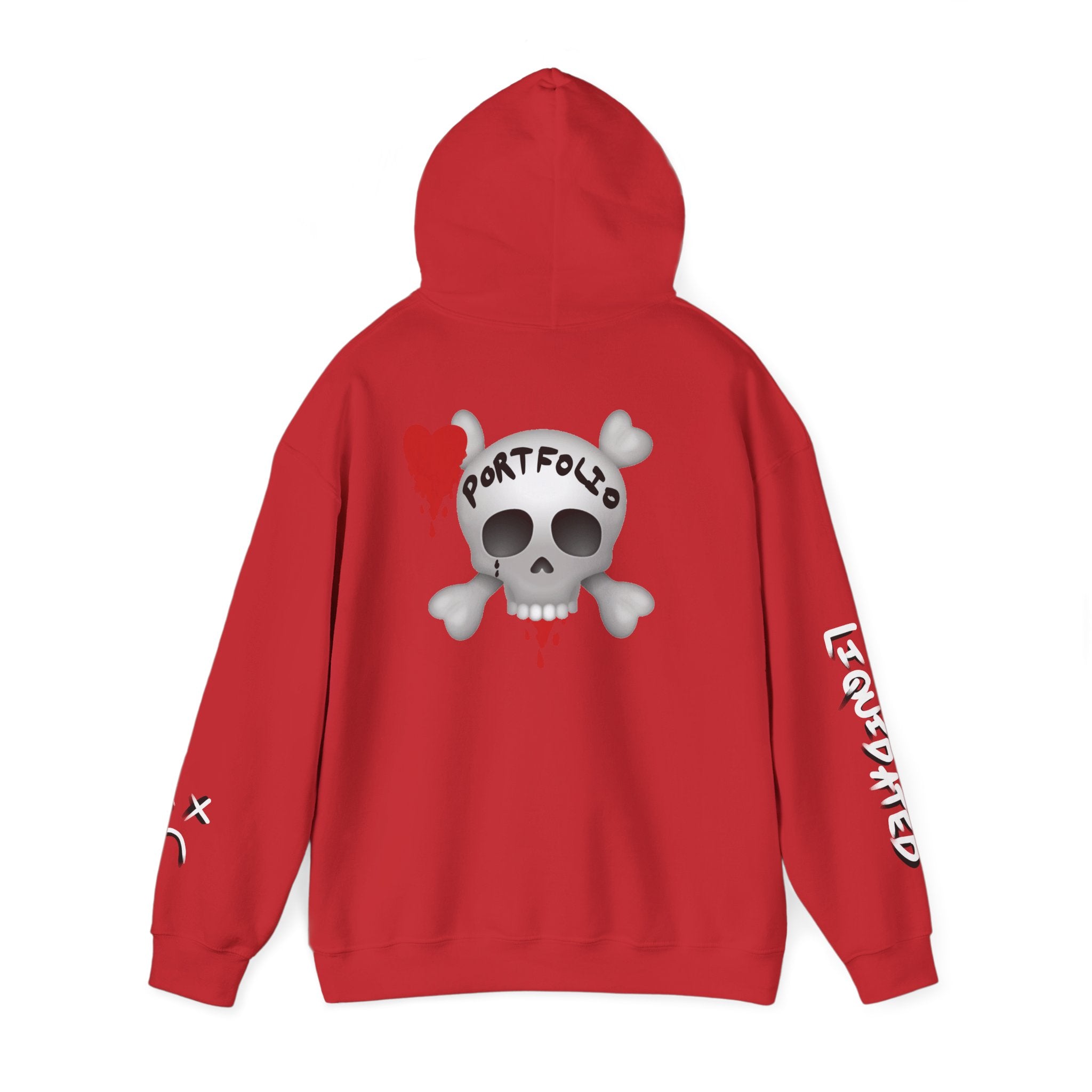 Rekt Portfolio Crypto Trading Hoodie – Crypt Apparel Skull Heart Graffiti Streetwear Pullover
