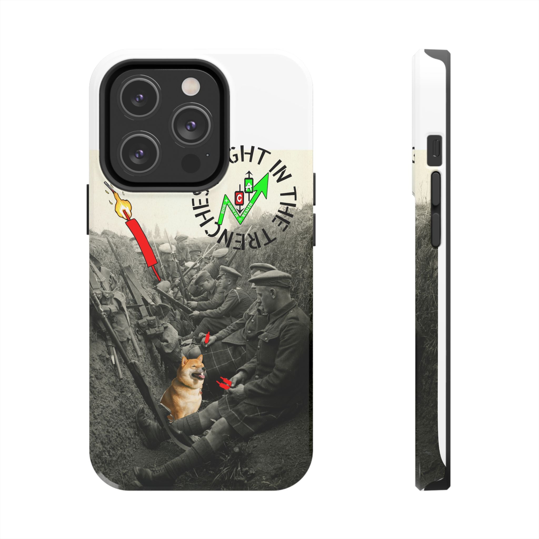The Trenches Tough Phone Case — Crypt Apparel Trench Dog & Candle Design