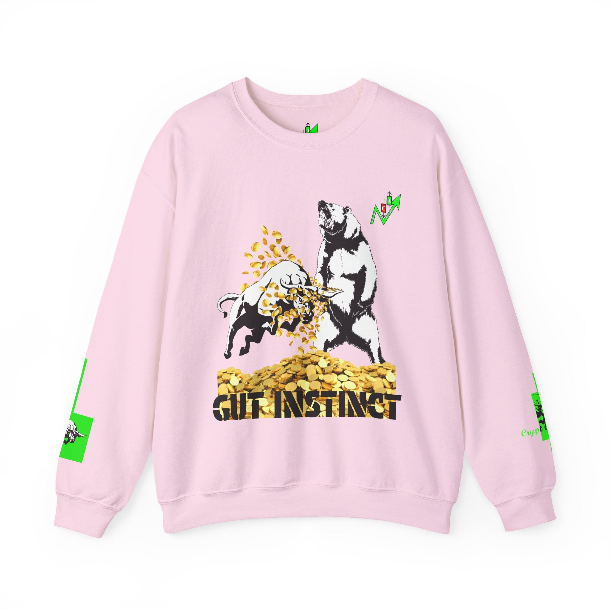 Gut Instinct Bull vs Bear Crypto Crewneck - Slay The Bears Market Sweatshirt