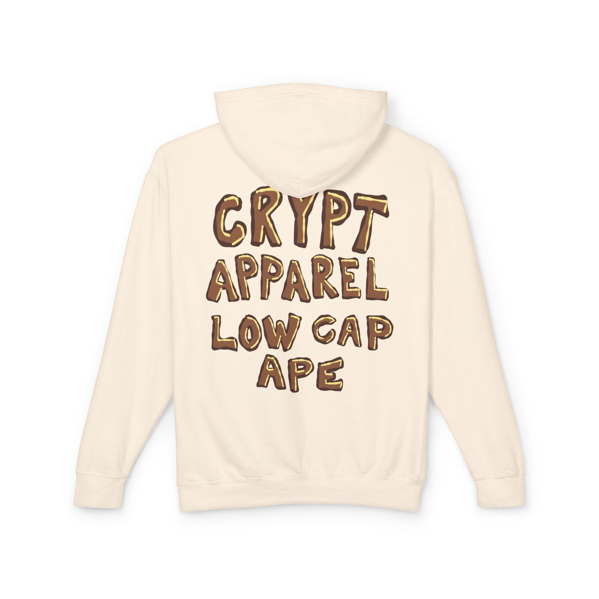Low Cap Ape Meme Coin Hoodie — Crypt Apparel Cryptocurrency Graphic Pullover