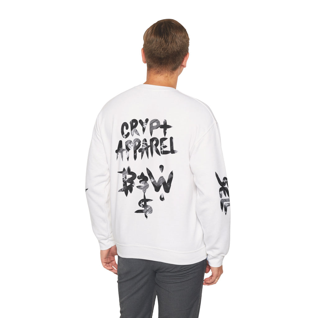 Black & White Street Collage Crypto Crewneck Sweatshirt | Graphic Urban Art
