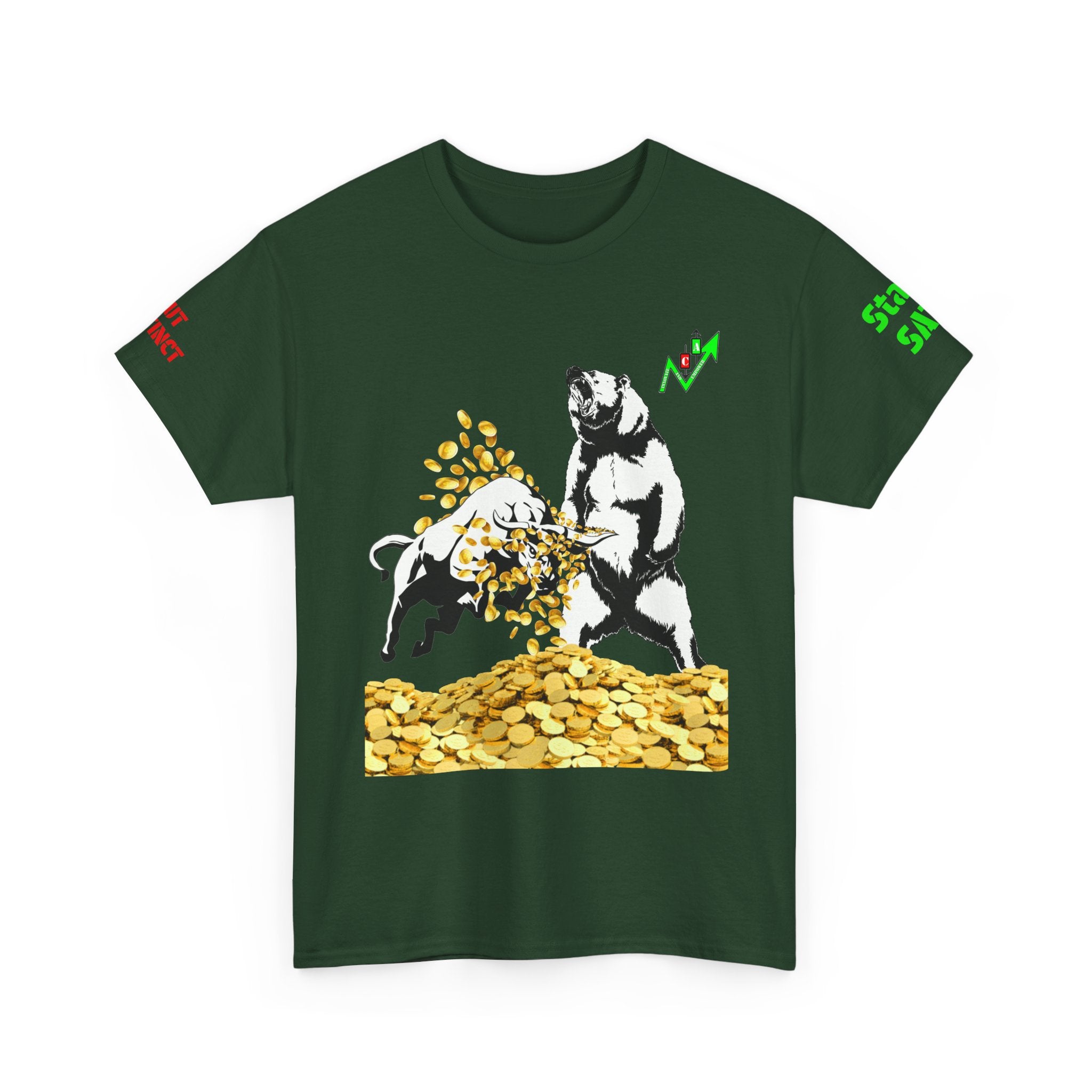 Gut Instinct Bear vs Bull Stock Market T‑Shirt — Crypt Apparel "Slay The Bears" Graphic Tee