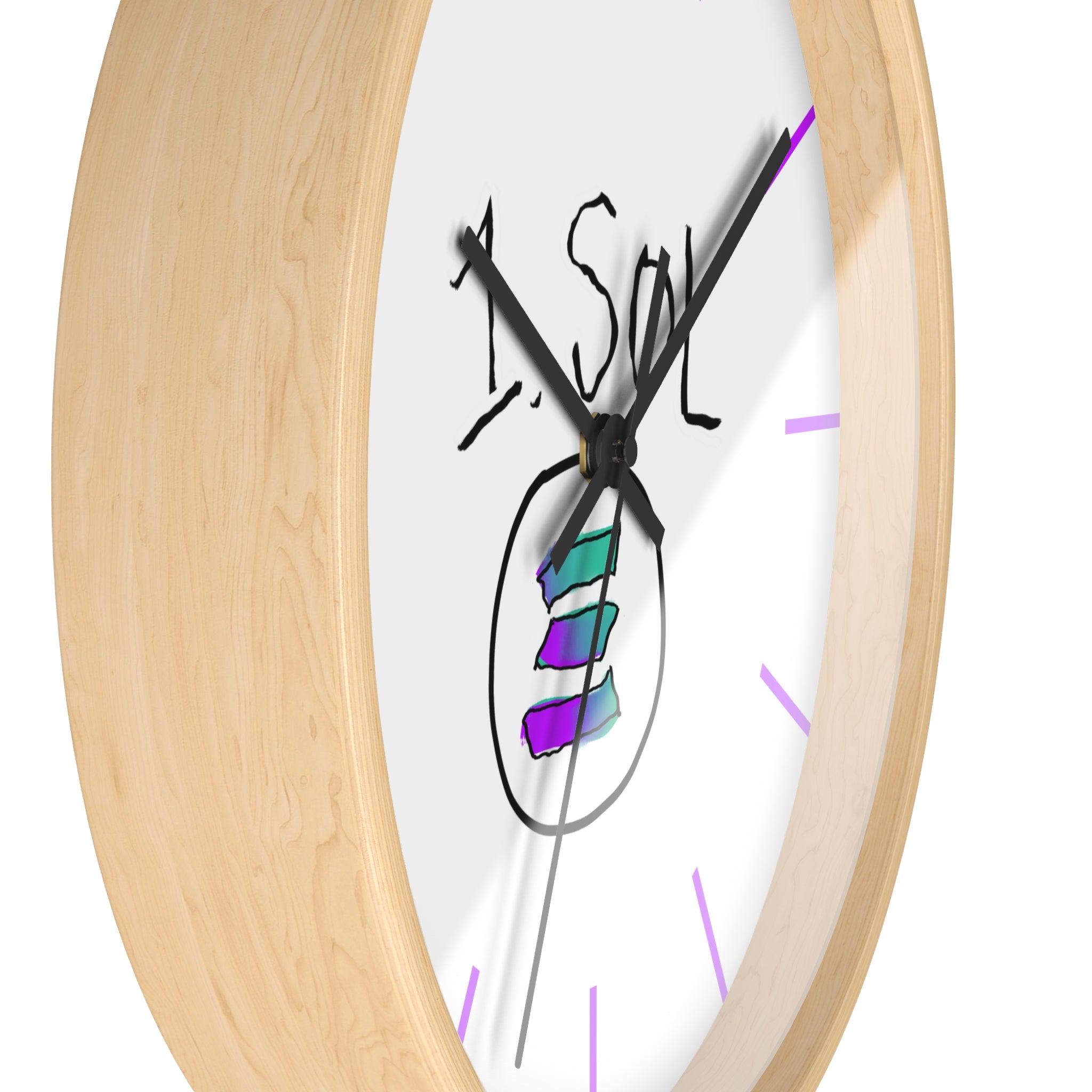 Meme Coin Milyunr crypto degen Wall Clock — Crypt Apparel SOL inspired White Clock with Purple Accents