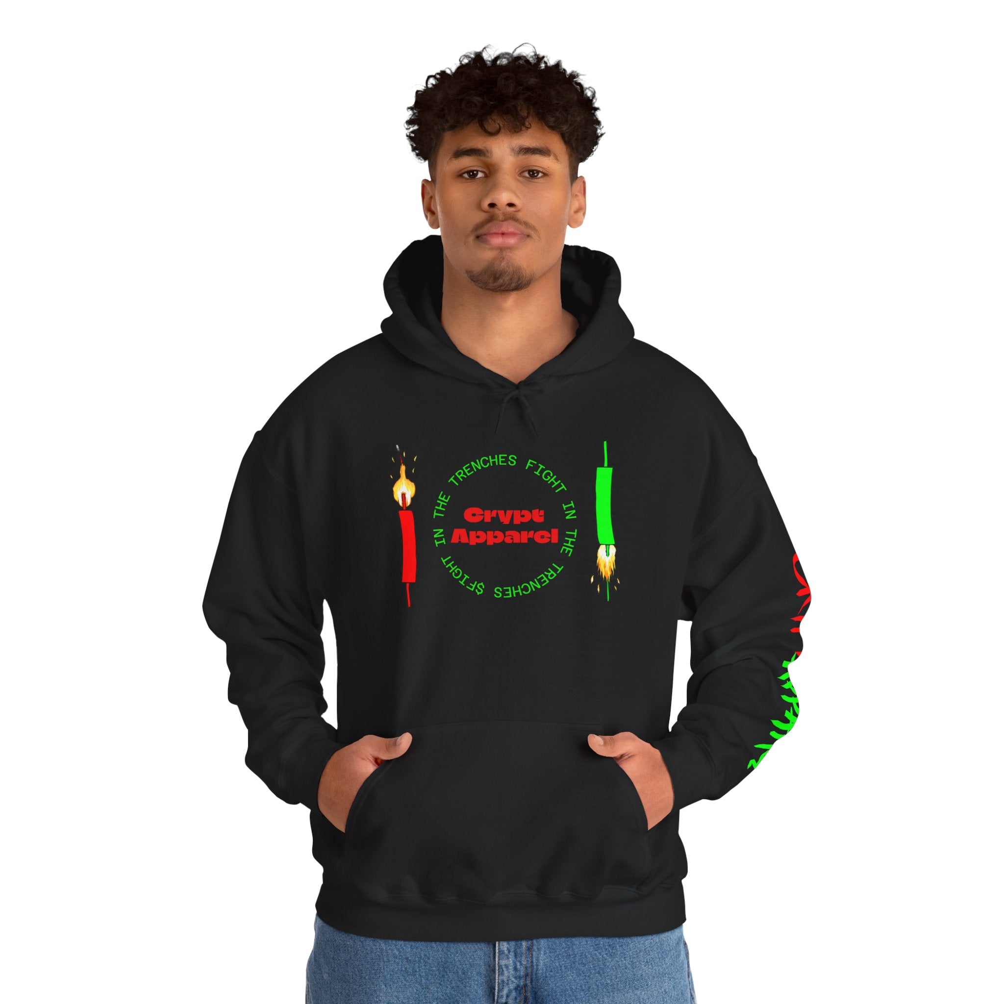 The Trenches Crypto Meme Hoodie — Crypt Apparel Trench Life Graphic Streetwear Hoodie