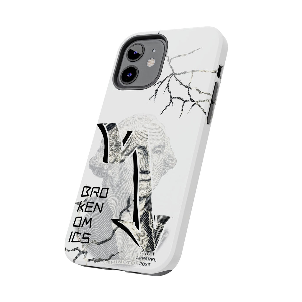 Brokenomics Crypto Tough Phone Case — 'Crypt Apparel' Cracked Dollar Graphic Protective Cover