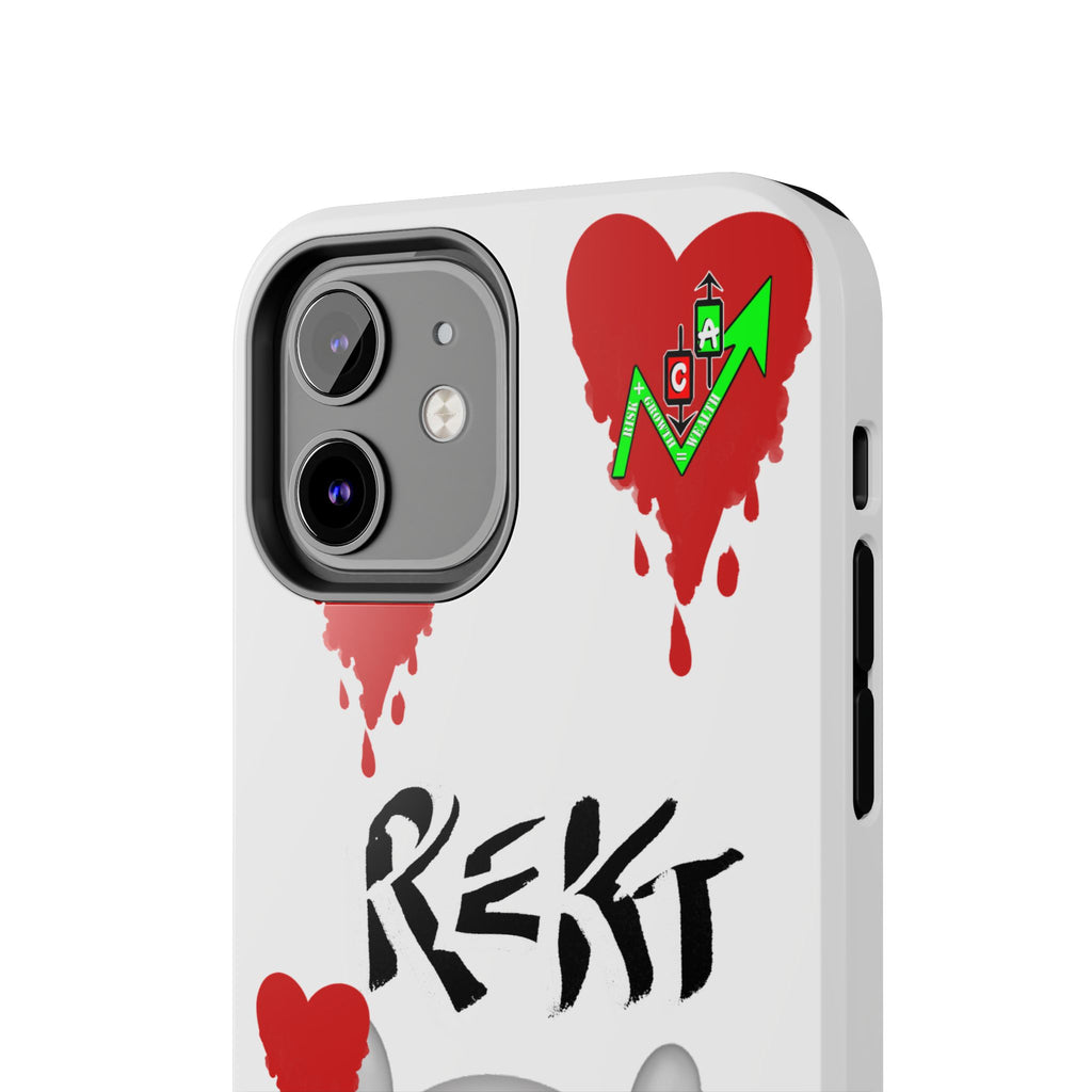 Rekt Portfolio Tough Phone Case — Skull & Dripping Heart Protective Cover