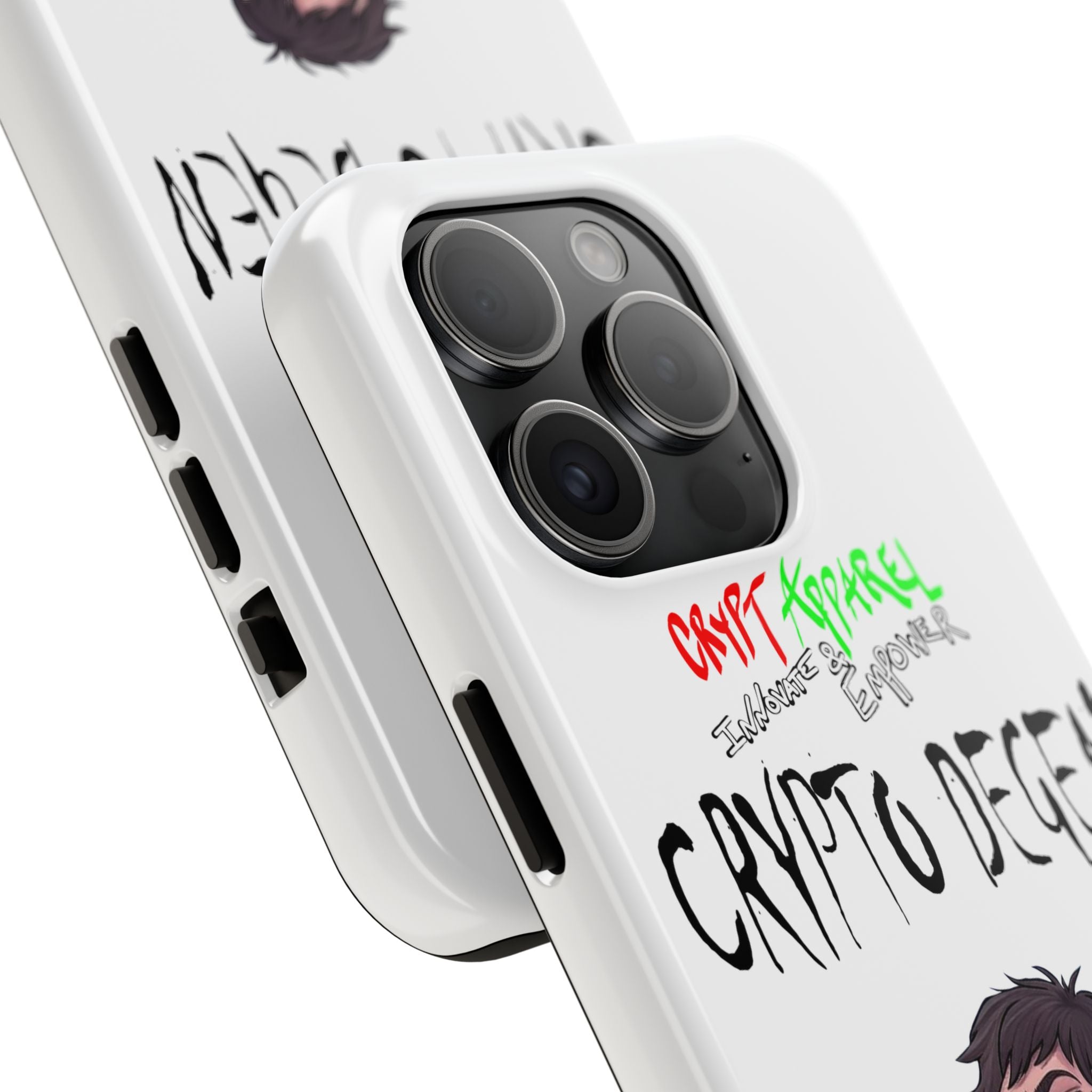 Crypto Degen Tough Phone Case — Cartoon HODL Backpack Design