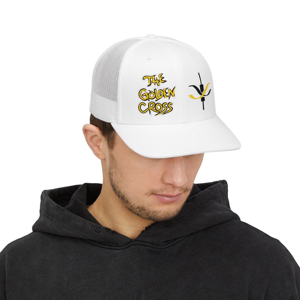Golden Cross Bull Market Trucker Cap — "Crypt Apparel" Crypto Trading Snapback