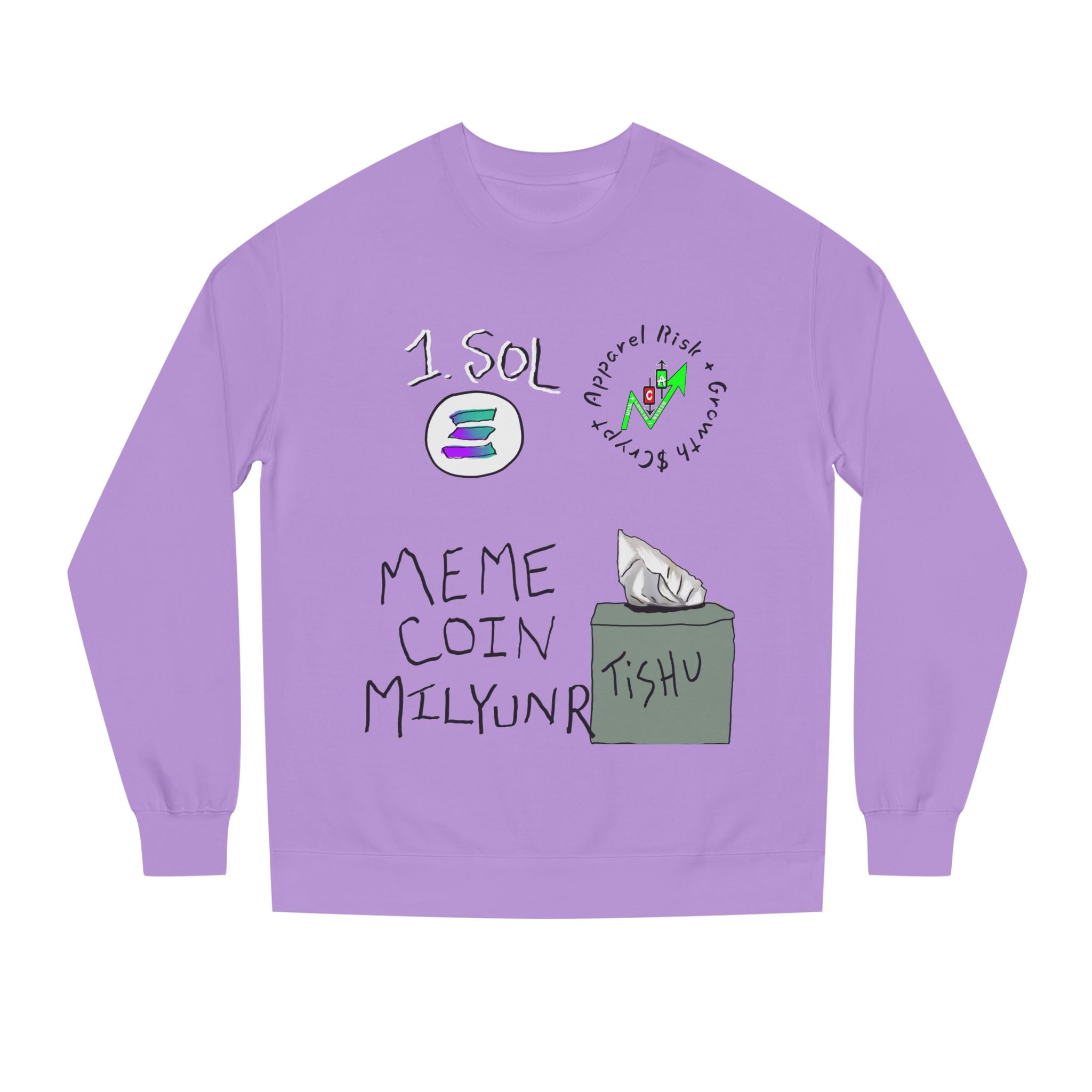 Meme Coin Millionaire Crewneck Sweatshirt — 'Crypt Apparel' Crypto Design