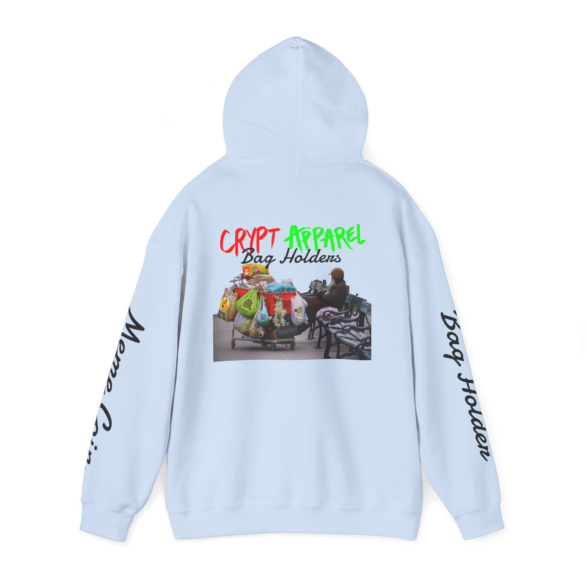 Bag Holders Meme Coin Crypto Hoodie — 'Crypt Apparel' Meme Coin Art