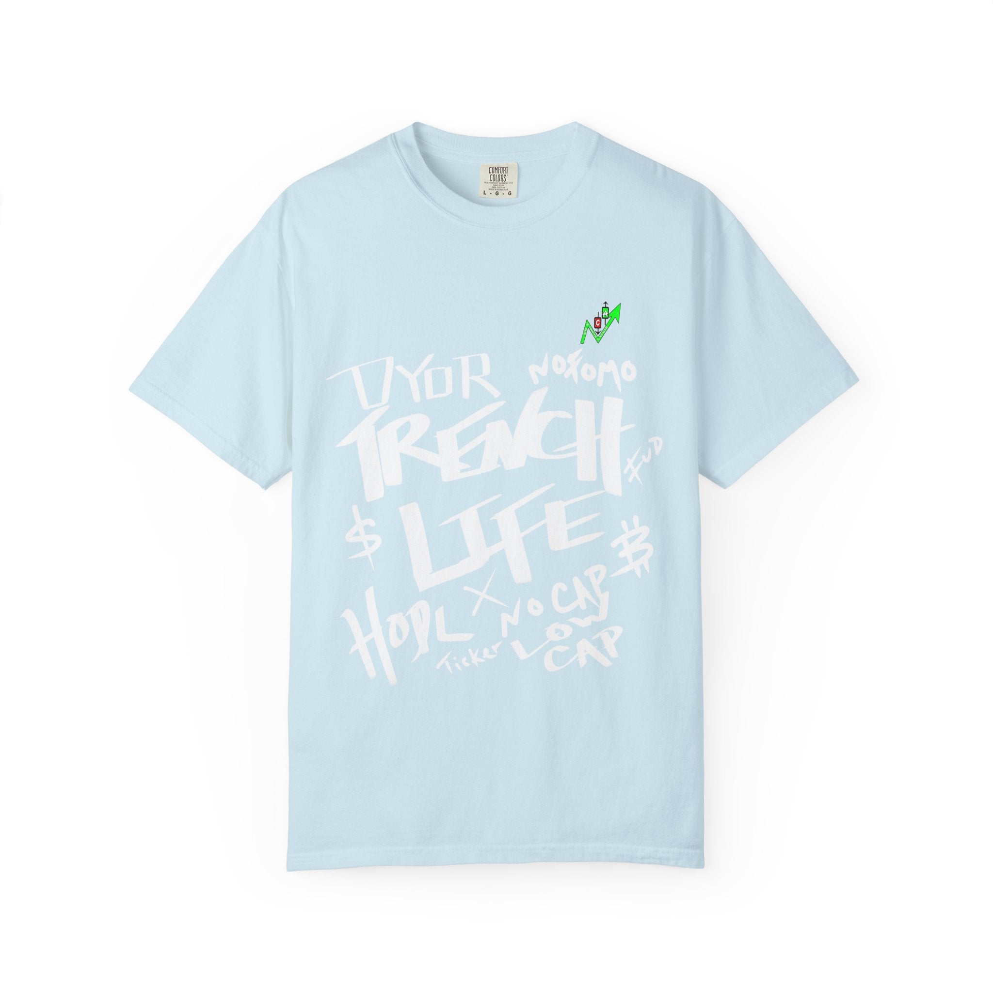 Trench Life Graffiti 'Crypt Apparel' T-Shirt | Chest Logo, Back Script