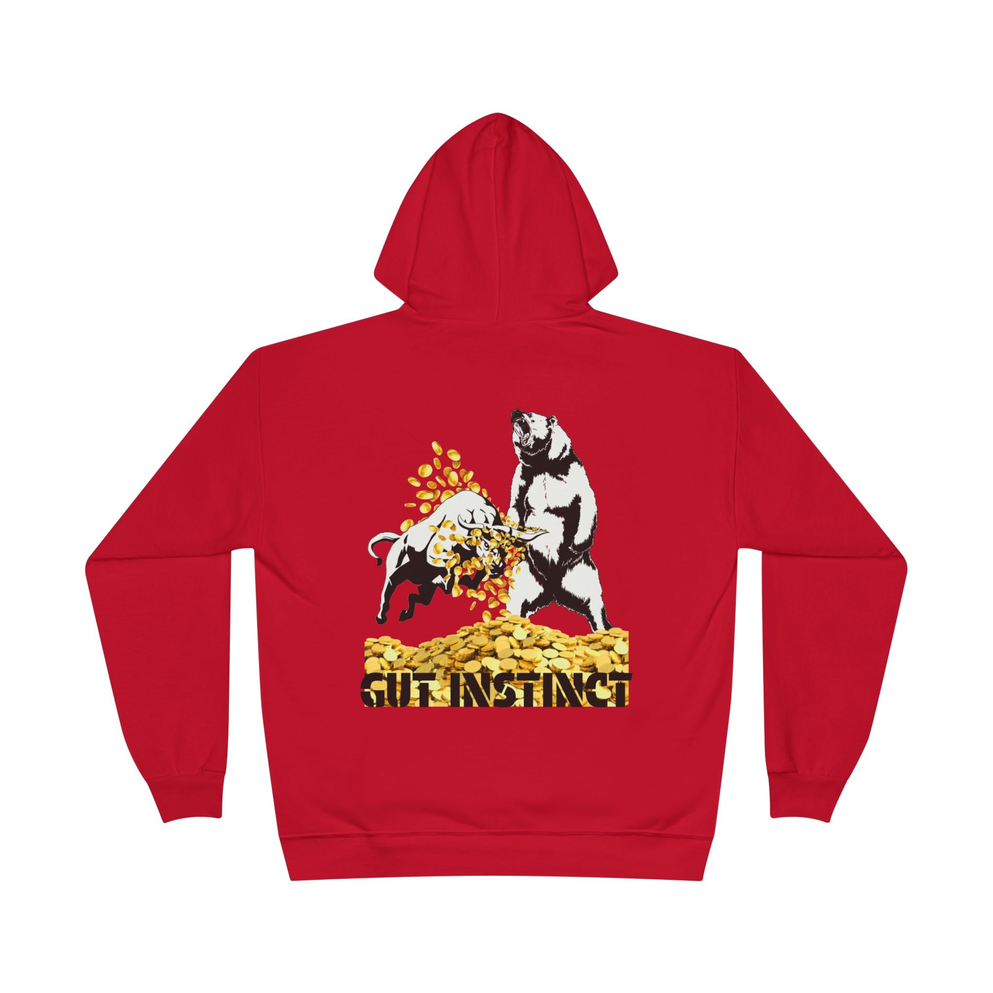 Gut Instinct Bull vs Bear Crypto Hoodie - Dual Sided Slay The Bears Streetwear Pullover