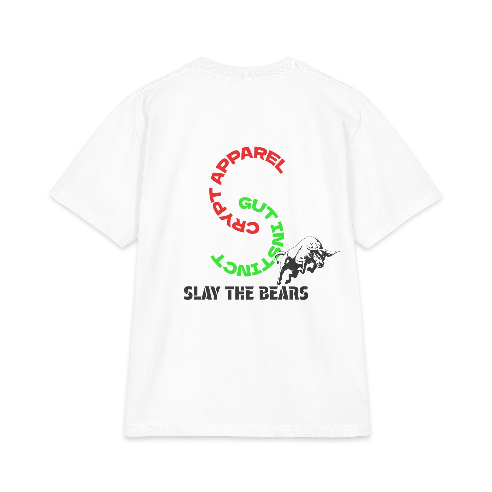 Gut Instinct Bull vs Bear Graphic Tee – Crypt Apparel "Slay the Bears" Stock Market Shirt