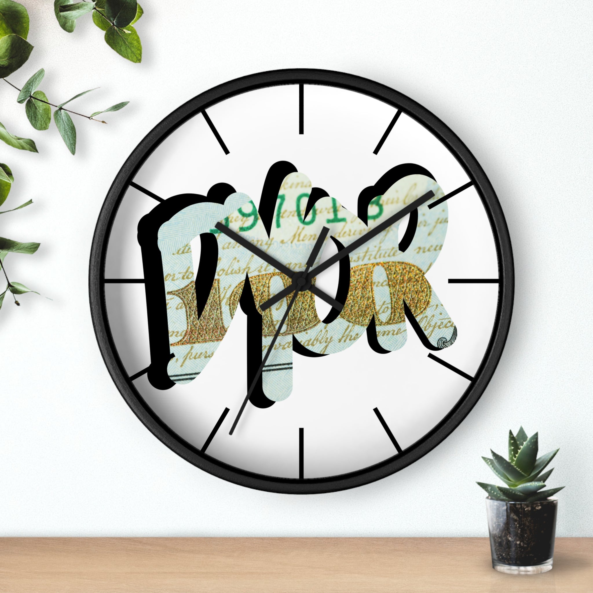 DYOR Crypto Graffiti Script Wall Clock — Crypt Apparel Money Graphic