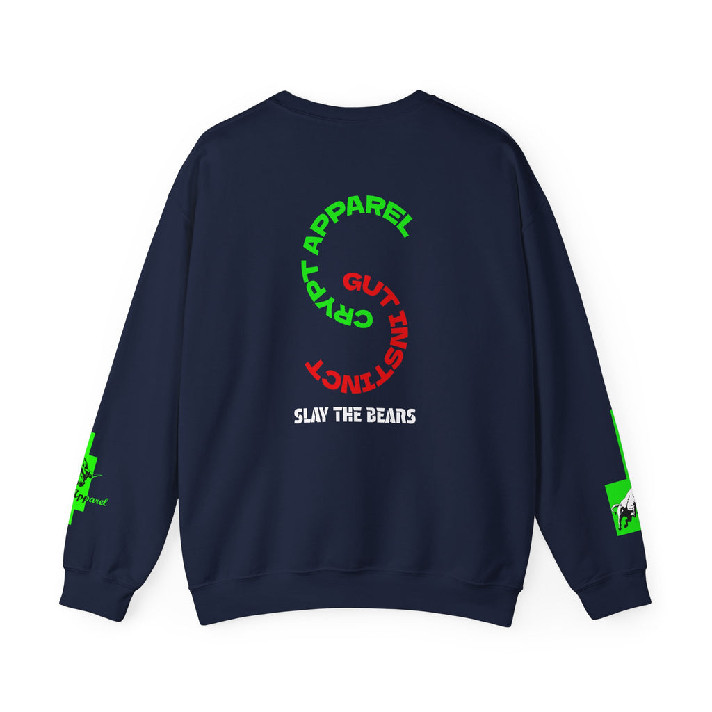 Gut Instinct Bulls Vs Bears Crewneck Sweatshirt — Crypt Apparel 'Slay The Bears' Graphic Pullover