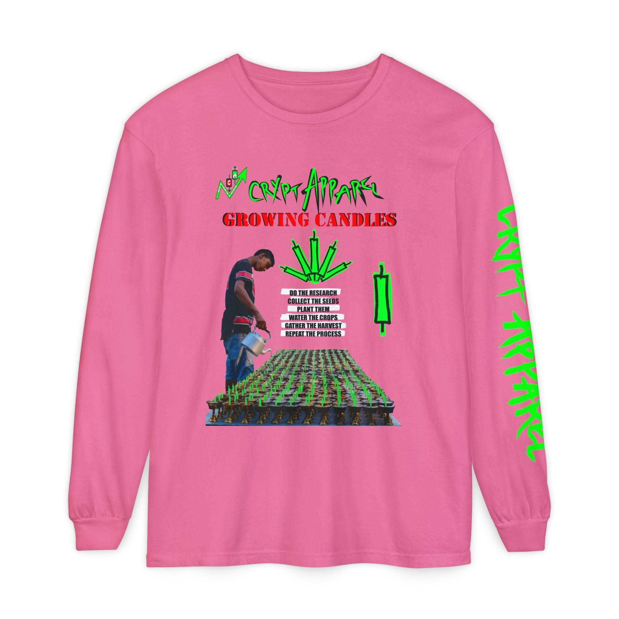 Growing Candles Long Sleeve Tee — "Crypt Apparel" Nurturing Growth