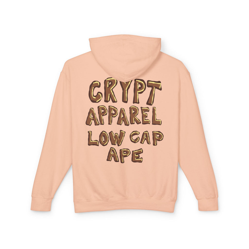 Low Cap Ape Meme Coin Hoodie — Crypt Apparel Cryptocurrency Graphic Pullover