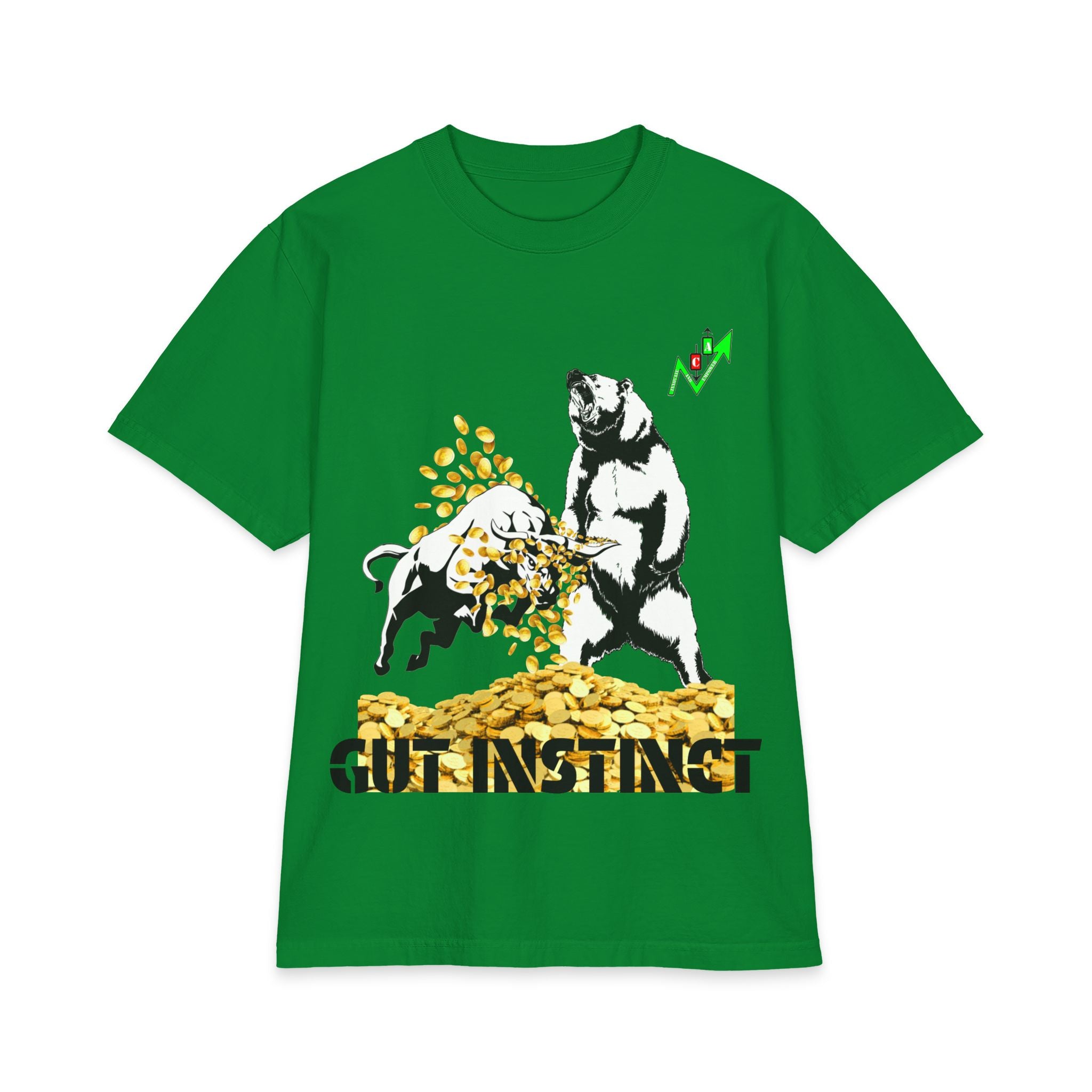 Gut Instinct Bull vs Bear Graphic Tee – Crypt Apparel "Slay the Bears" Stock Market Shirt