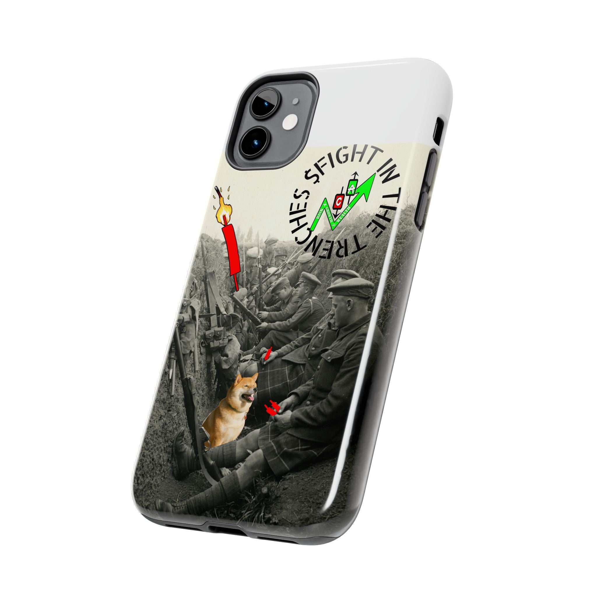 The Trenches Tough Phone Case — Crypt Apparel Trench Dog & Candle Design