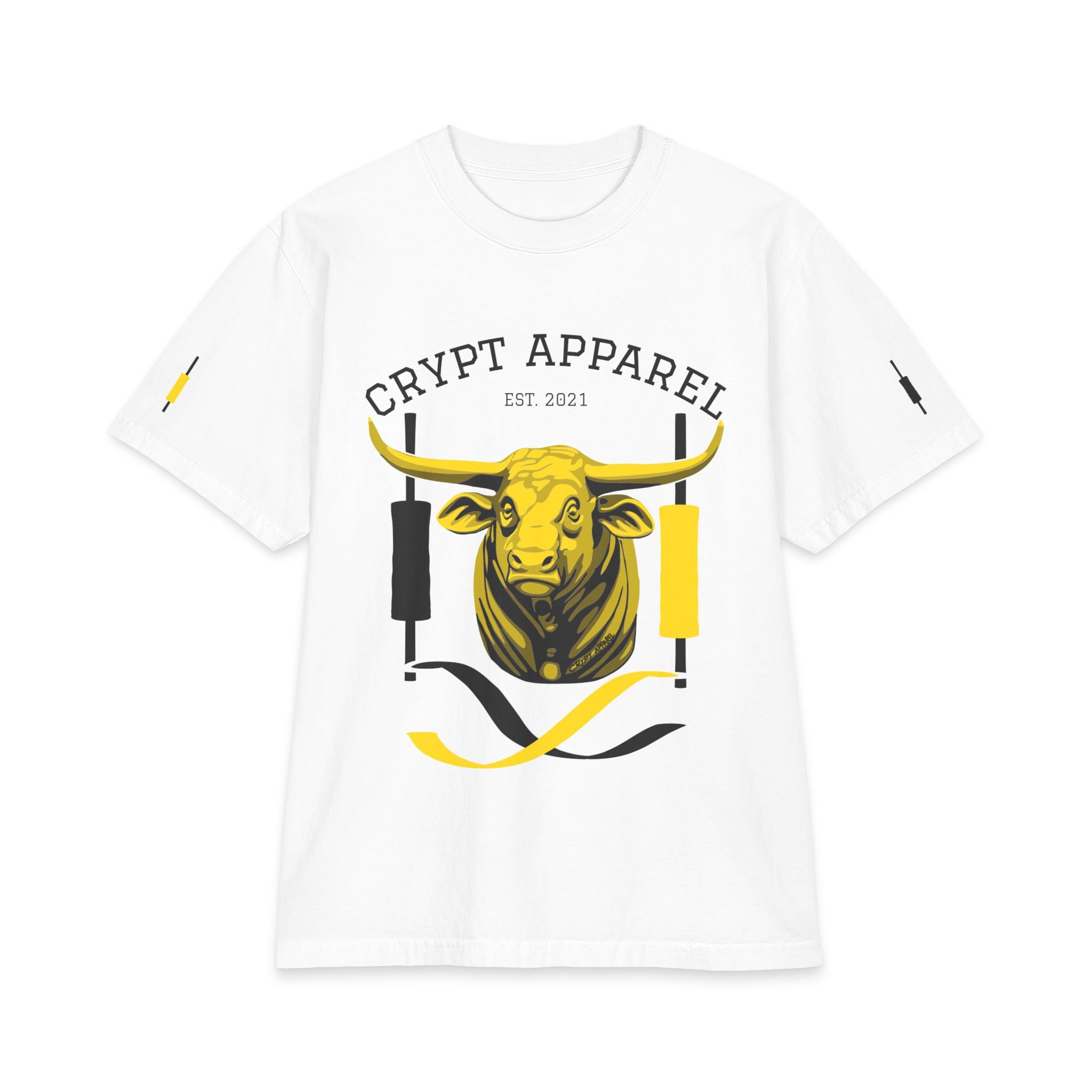 Golden Cross Bull Market T-Shirt — Crypt Apparel Est. 2021 Graphic Tee
