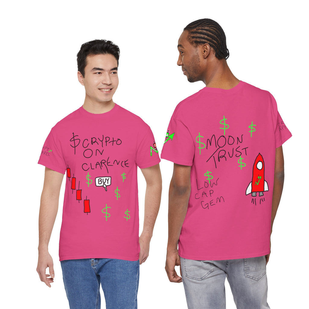 Crypto on Clarence Tee — "Crypt Apparel" / "crypto illiterate" Graphic Shirt