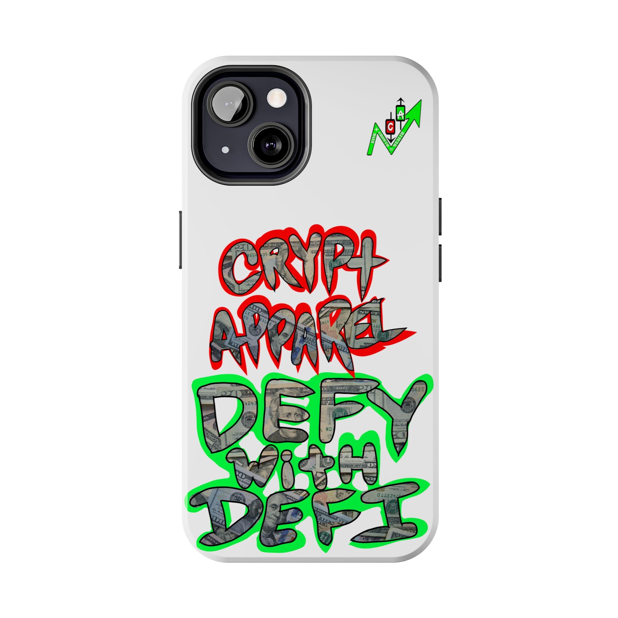 DEFY with DEFI Tough Phone Case — "Crypt Apparel: "Money" Graffiti Crypto Design