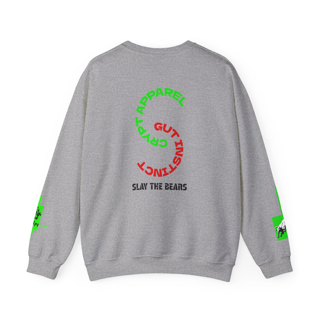 Gut Instinct Bulls Vs Bears Crewneck Sweatshirt — Crypt Apparel 'Slay The Bears' Graphic Pullover