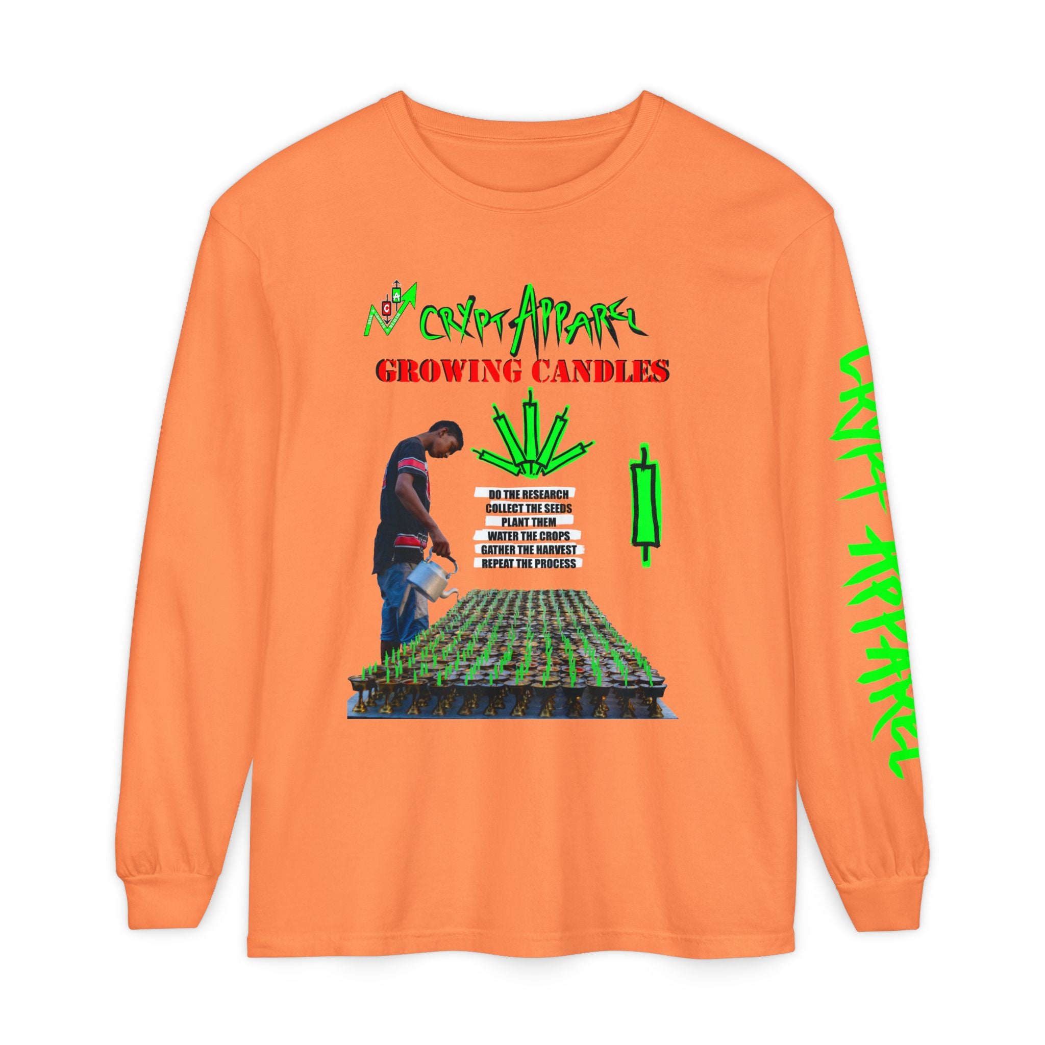 Growing Candles Long Sleeve Tee — "Crypt Apparel" Nurturing Growth