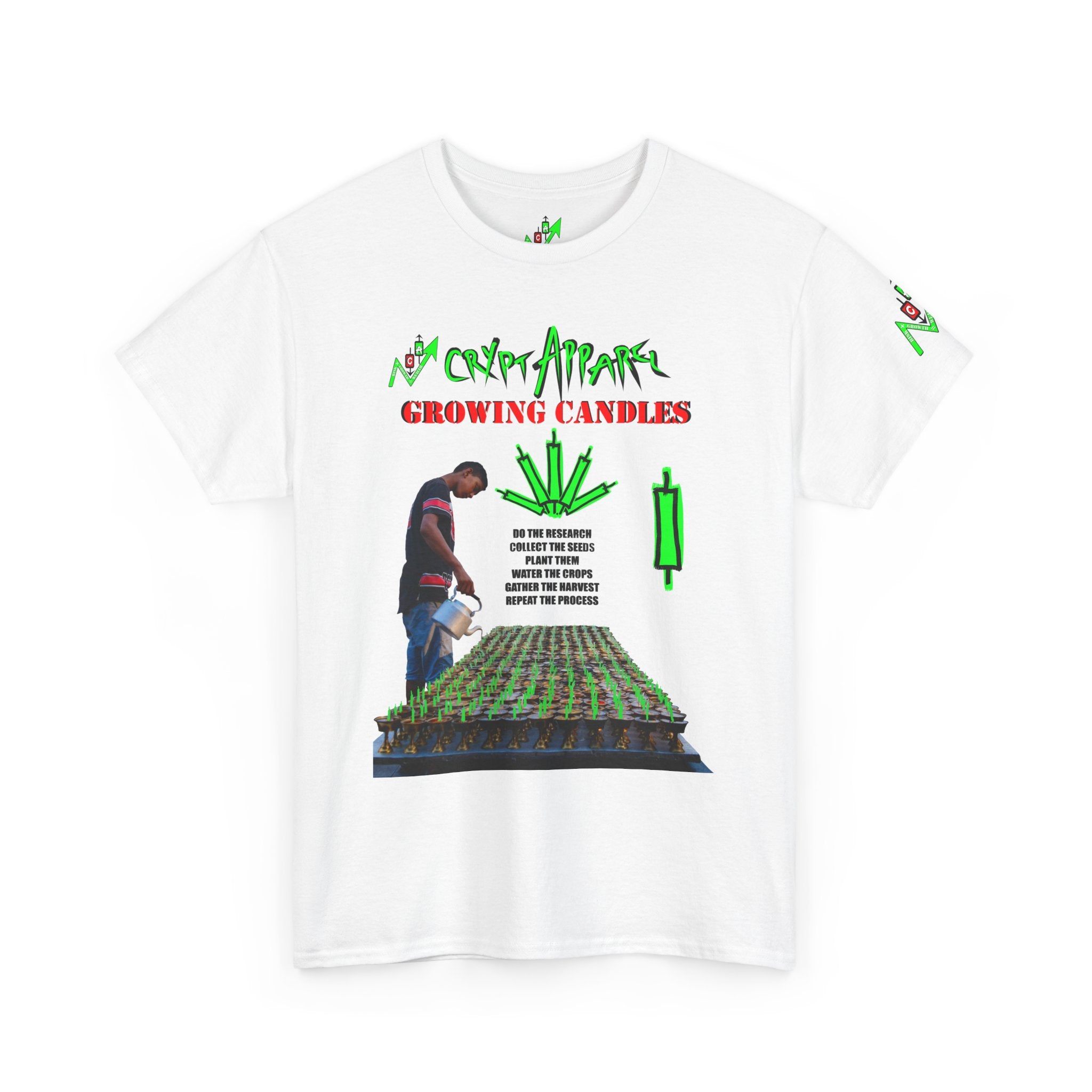 Growing Candles T-Shirt — "Crypt Apparel" Planting Seeds Tee
