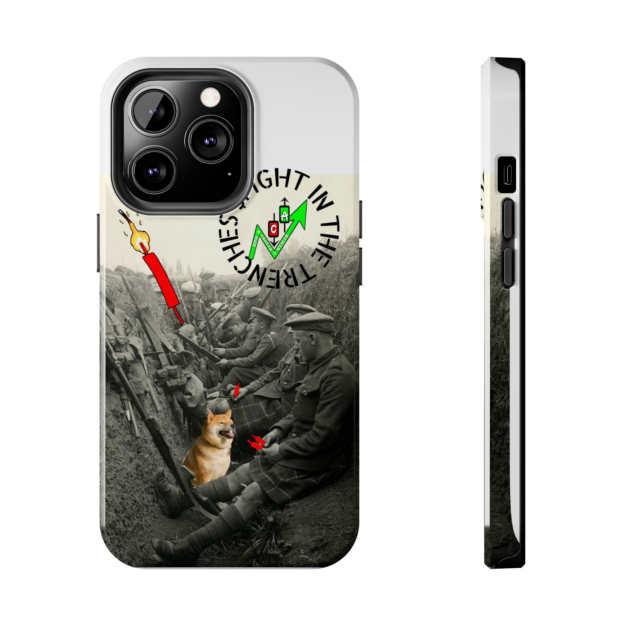 The Trenches Tough Phone Case — Crypt Apparel Trench Dog & Candle Design