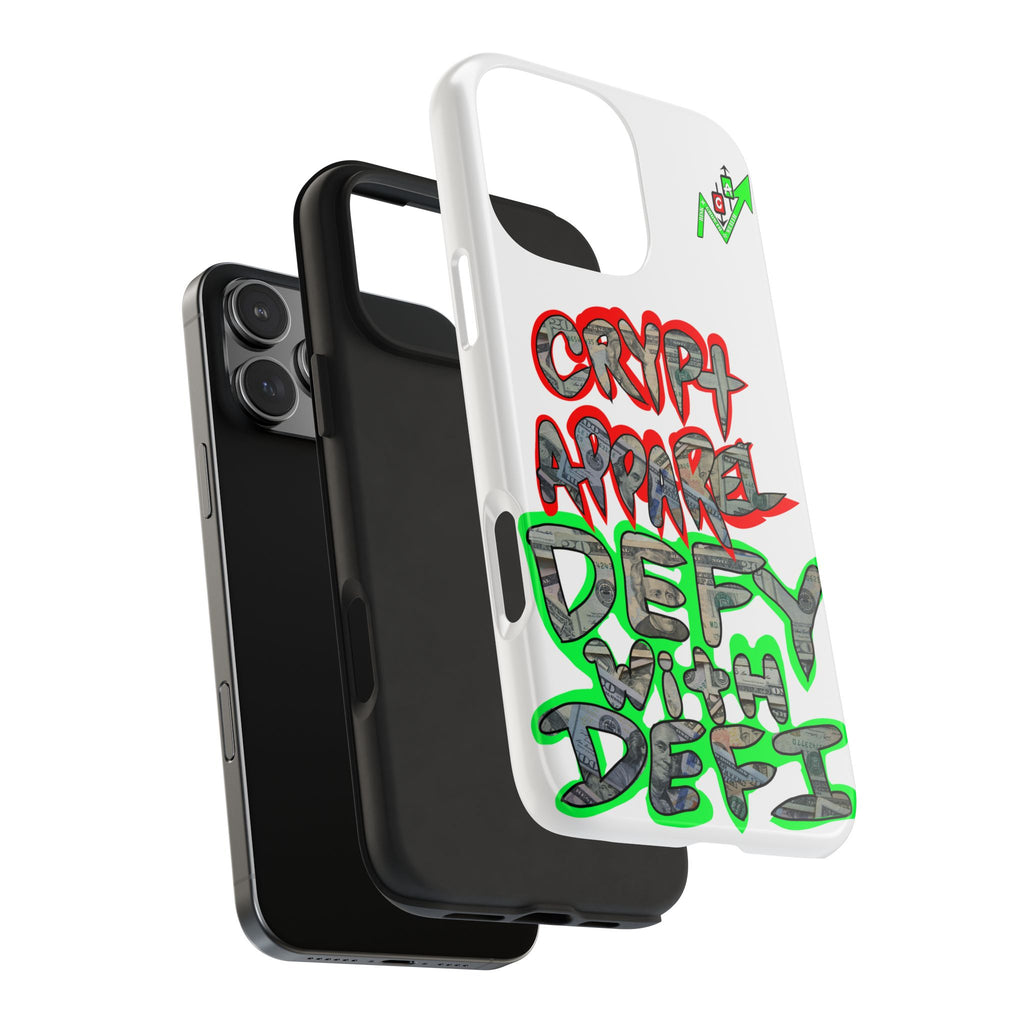 DEFY with DEFI Tough Phone Case — "Crypt Apparel: "Money" Graffiti Crypto Design