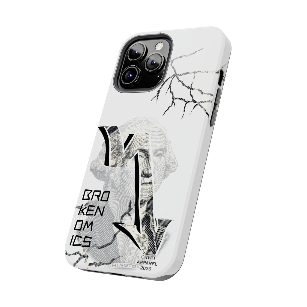 Brokenomics Crypto Tough Phone Case — 'Crypt Apparel' Cracked Dollar Graphic Protective Cover