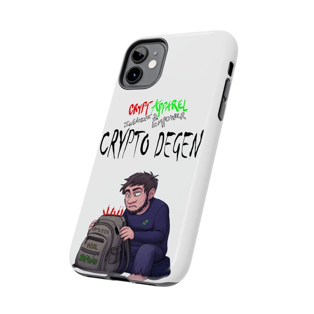 Crypto Degen Tough Phone Case — Cartoon HODL Backpack Design