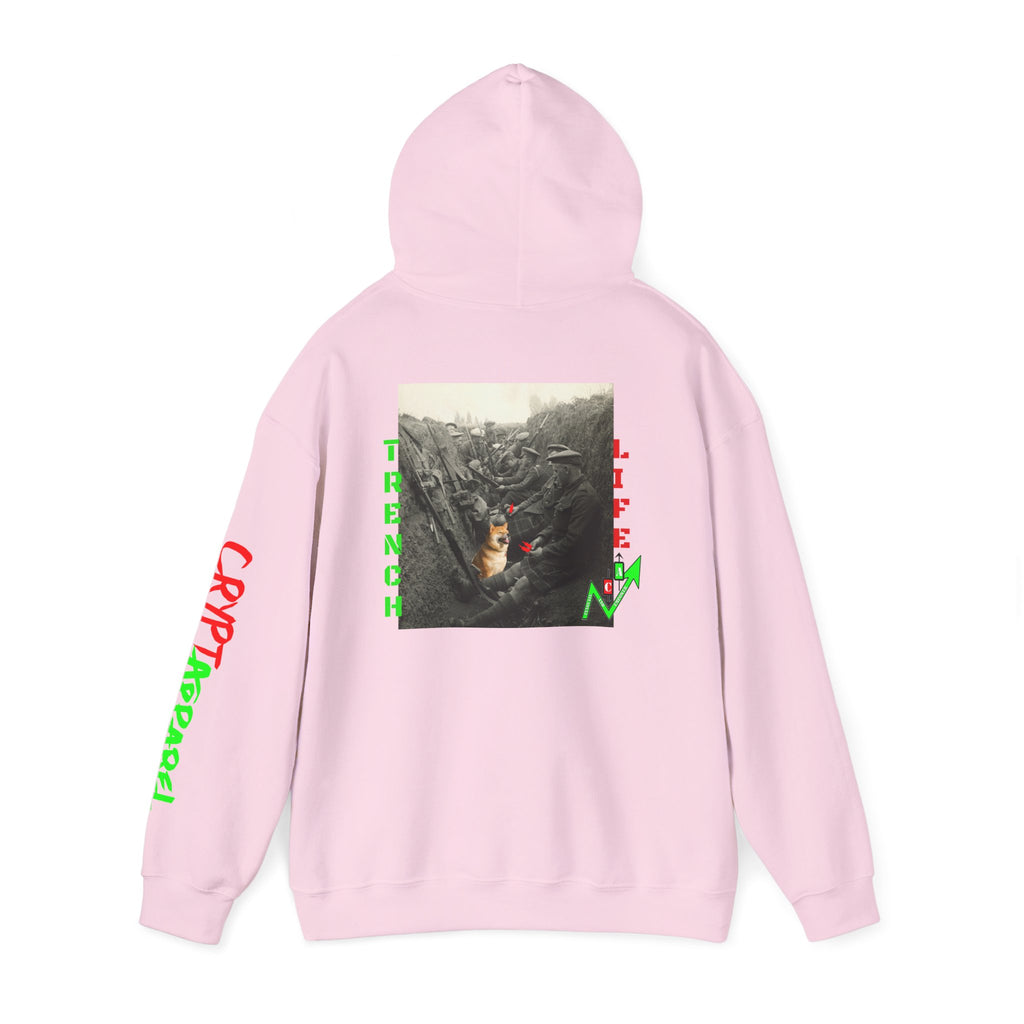 The Trenches Crypto Meme Hoodie — Crypt Apparel Trench Life Graphic Streetwear Hoodie
