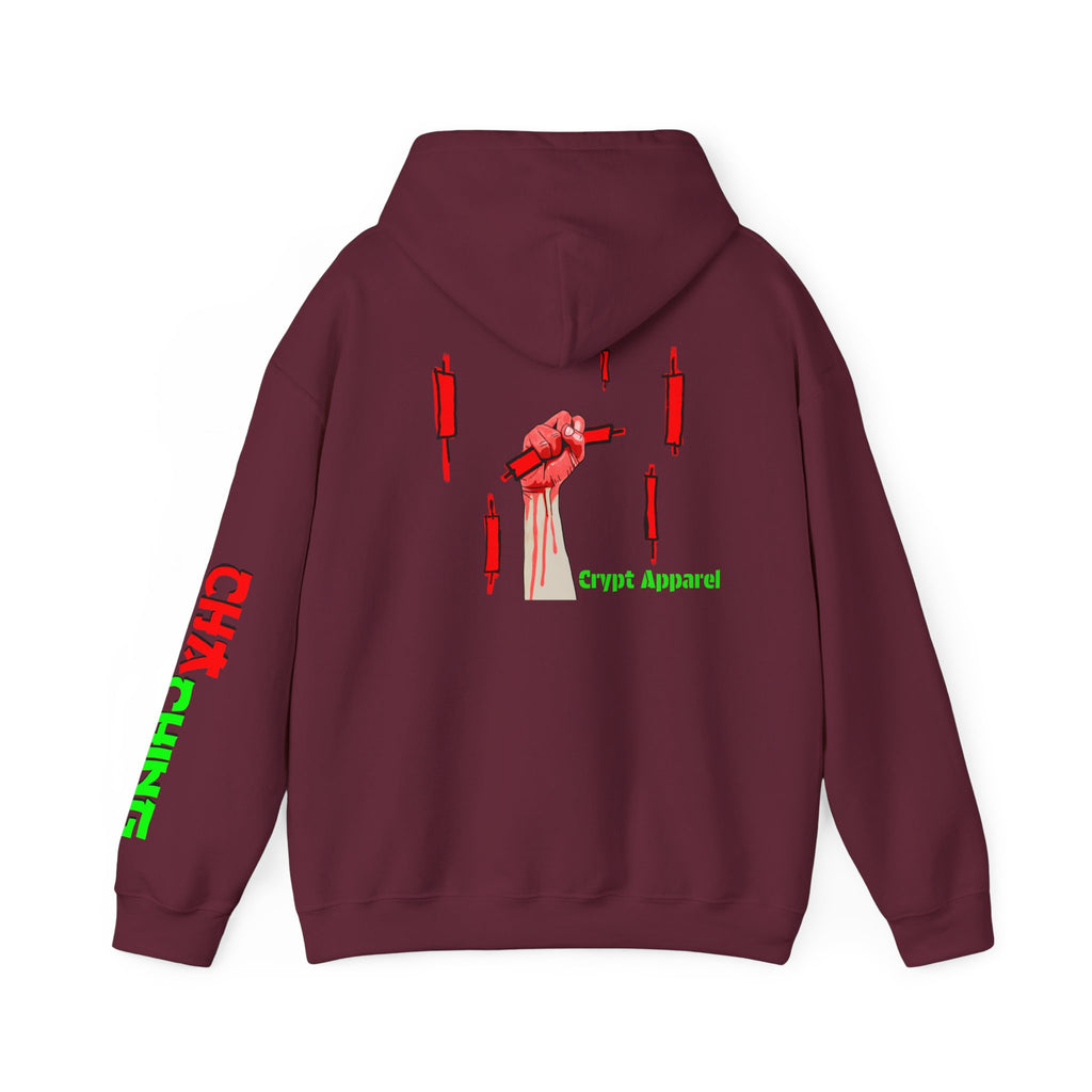 Catching Daggers Crypto Hoodie — Crypt Apparel Graphic Streetwear Pullover with Candle Motif