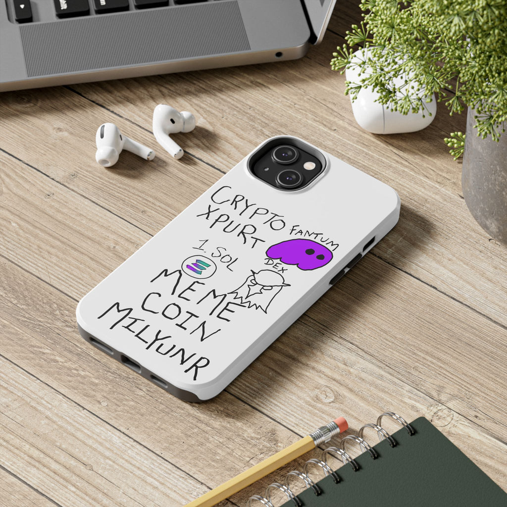 Meme Coin Millionaire Tough Phone Case — Crypto Meme Coin Doodle Design ("Meme Coin Milyunr")