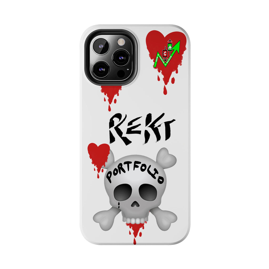 Rekt Portfolio Tough Phone Case — Skull & Dripping Heart Protective Cover