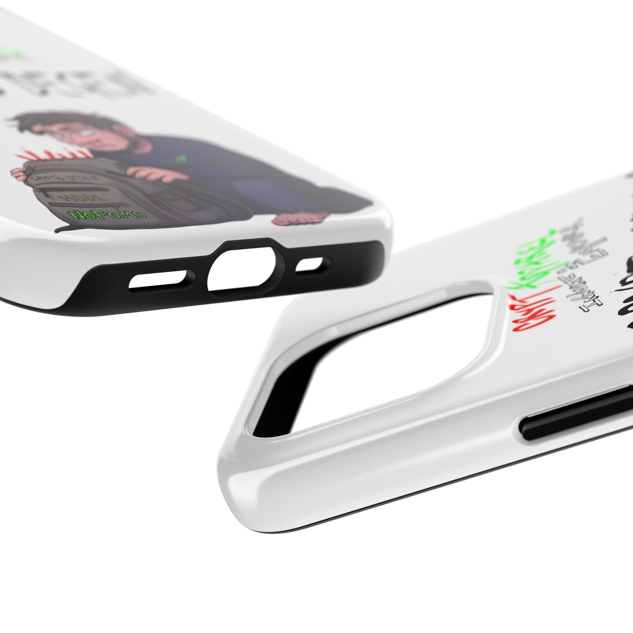 Crypto Degen Tough Phone Case — Cartoon HODL Backpack Design