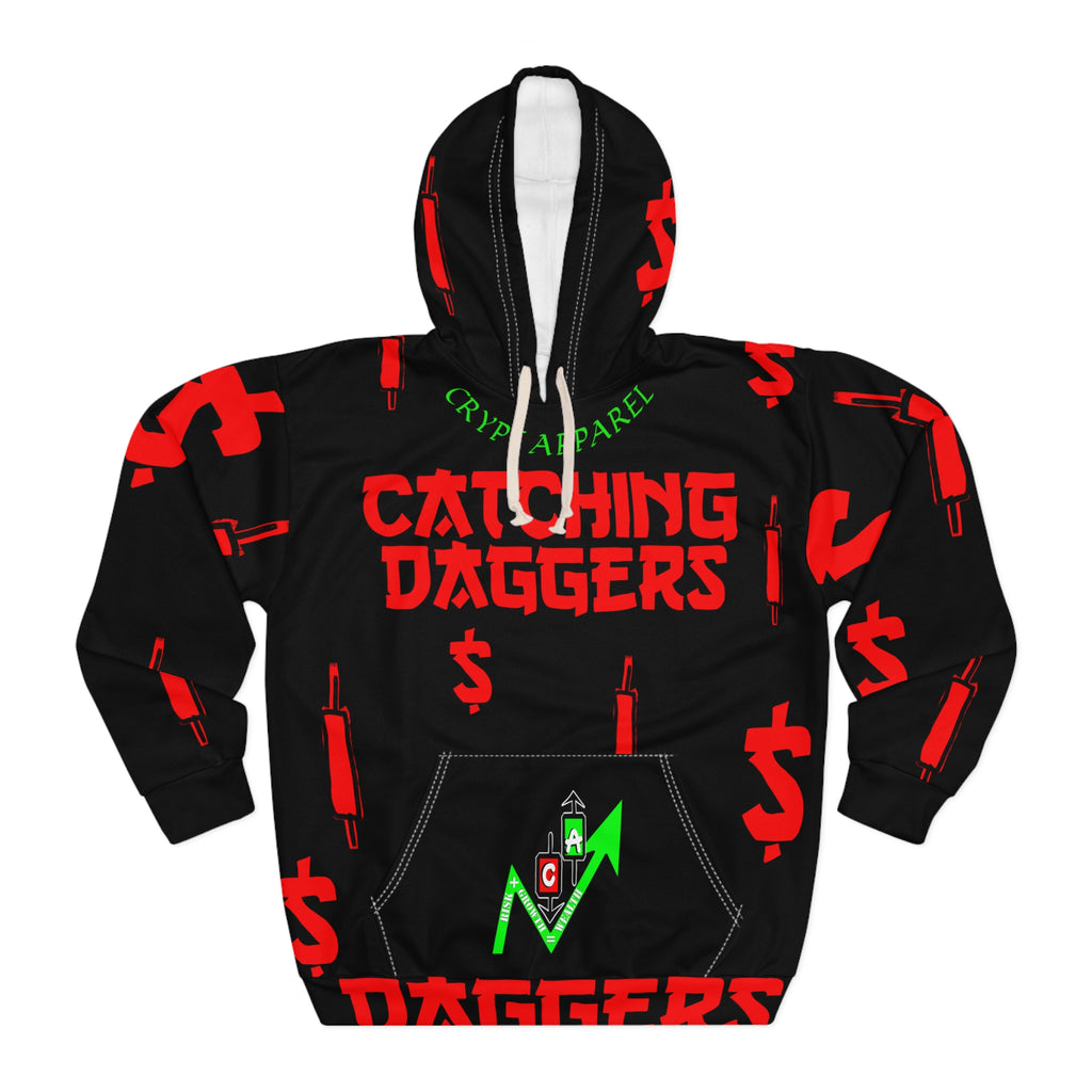 Catching Daggers Crypto Trading All Over Print Red Candle design by Crypt Apparel