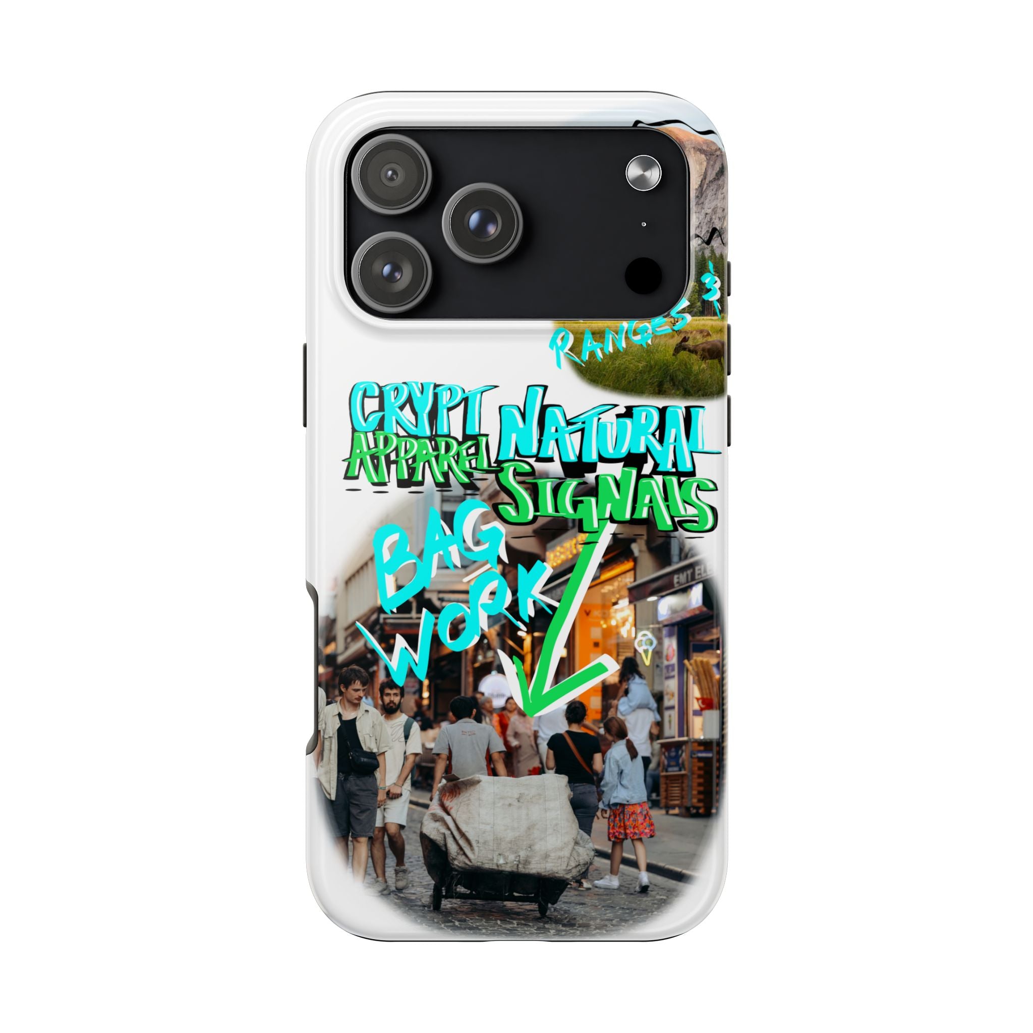 Natural Signals Tough Phone Case — Crypt Apparel Street Collage Design