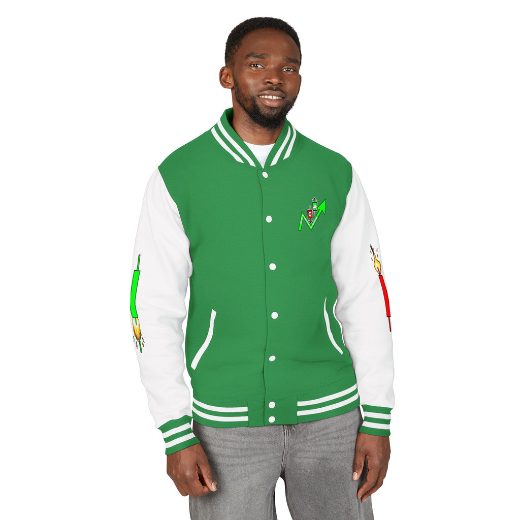 Crypt Apparel Letterman Jacket — 'Crypto Trader' Neon Graffiti Varsity Jacket
