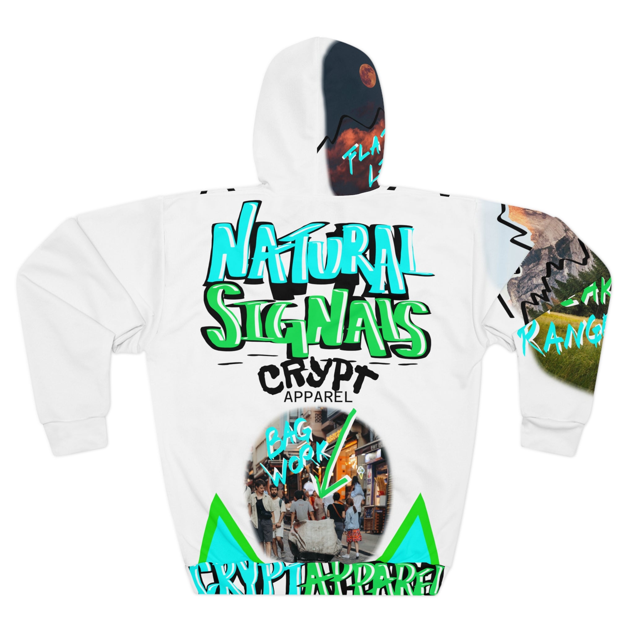 Natural Signals Crypto Graphic Hoodie — Crypt Apparel All-Over Print
