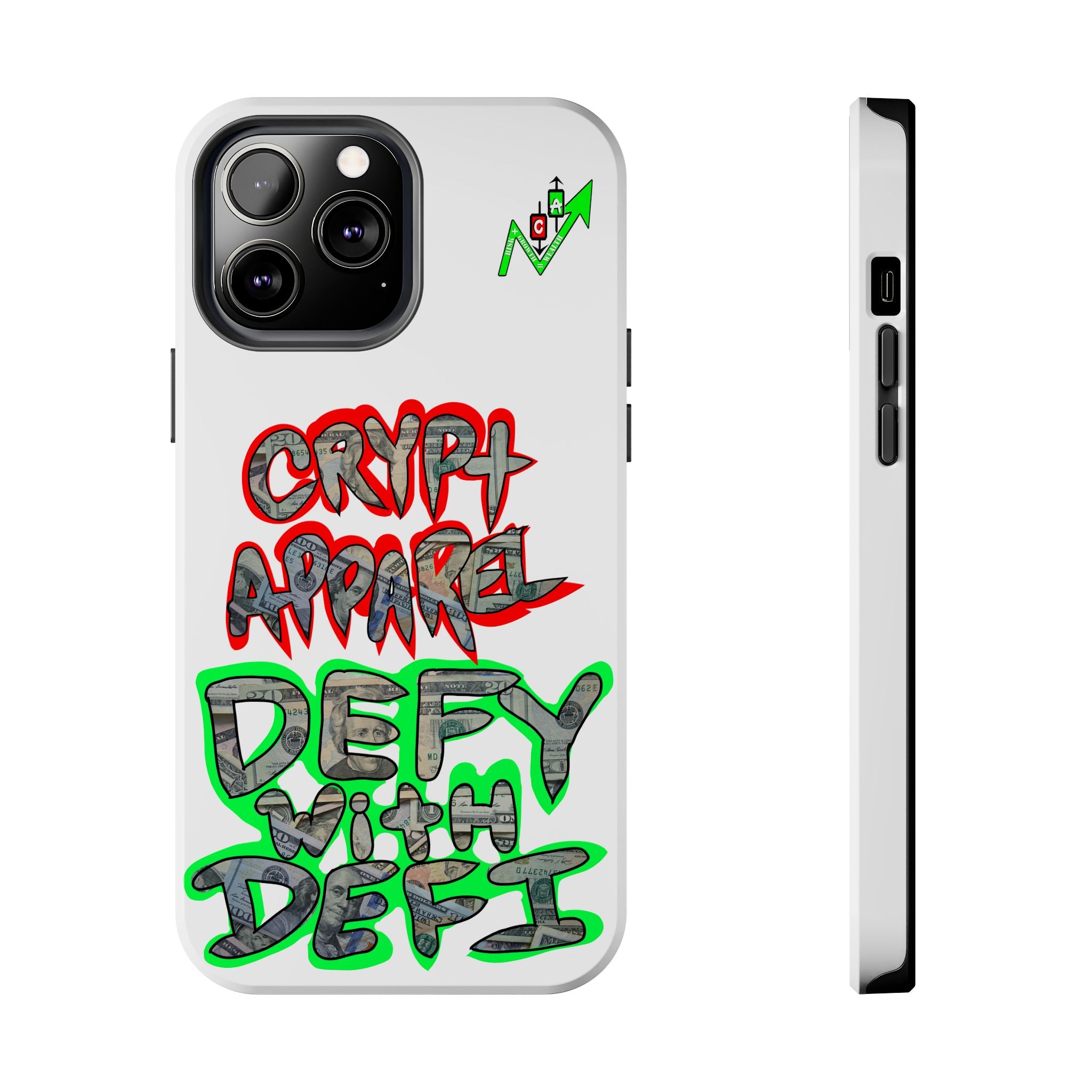 DEFY with DEFI Tough Phone Case — "Crypt Apparel: "Money" Graffiti Crypto Design