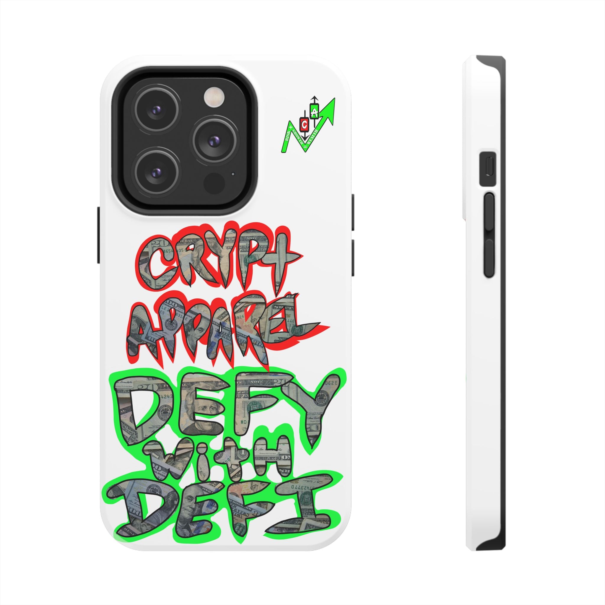 DEFY with DEFI Tough Phone Case — "Crypt Apparel: "Money" Graffiti Crypto Design