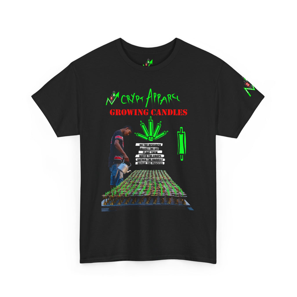 Growing Candles T-Shirt — "Crypt Apparel" Planting Seeds Tee