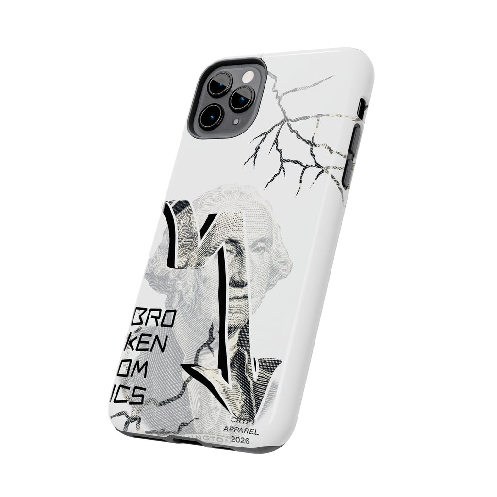 Brokenomics Crypto Tough Phone Case — 'Crypt Apparel' Cracked Dollar Graphic Protective Cover
