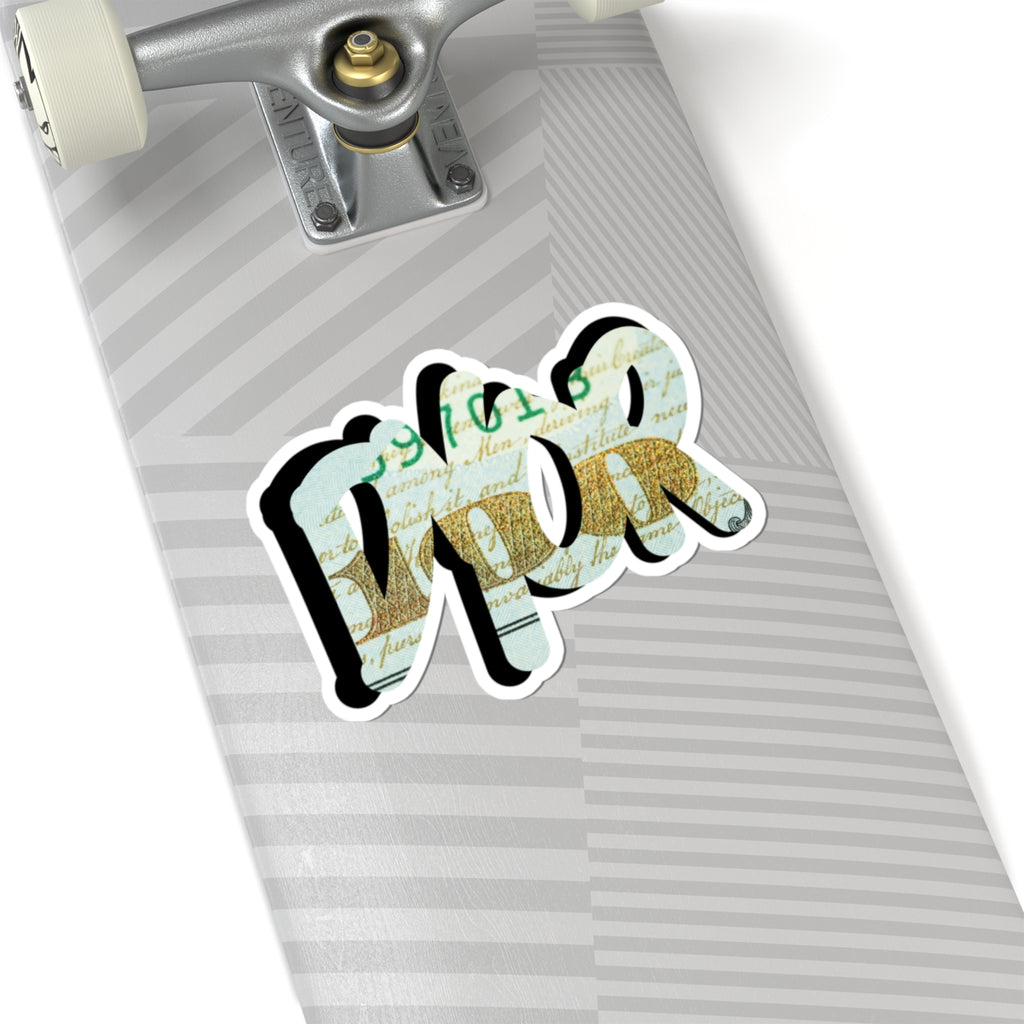 DYOR Graffiti Script Crypto Kiss-Cut Sticker — Crypt Apparel Retro Money Script Laptop Decal