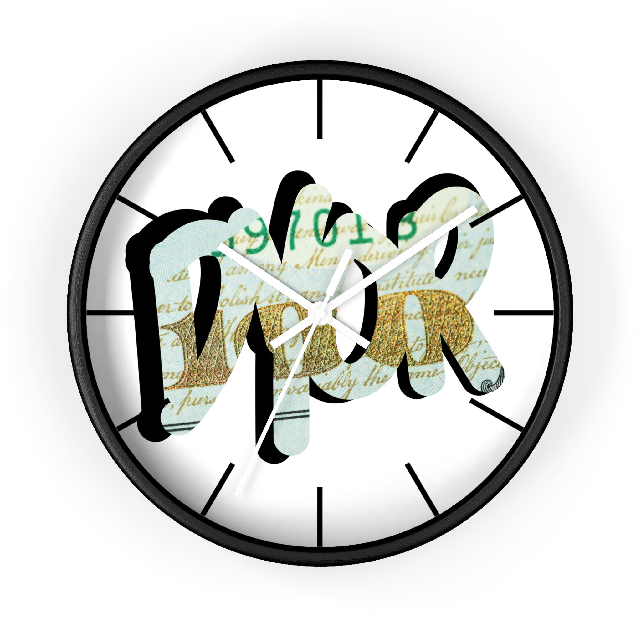 DYOR Crypto Graffiti Script Wall Clock — Crypt Apparel Money Graphic