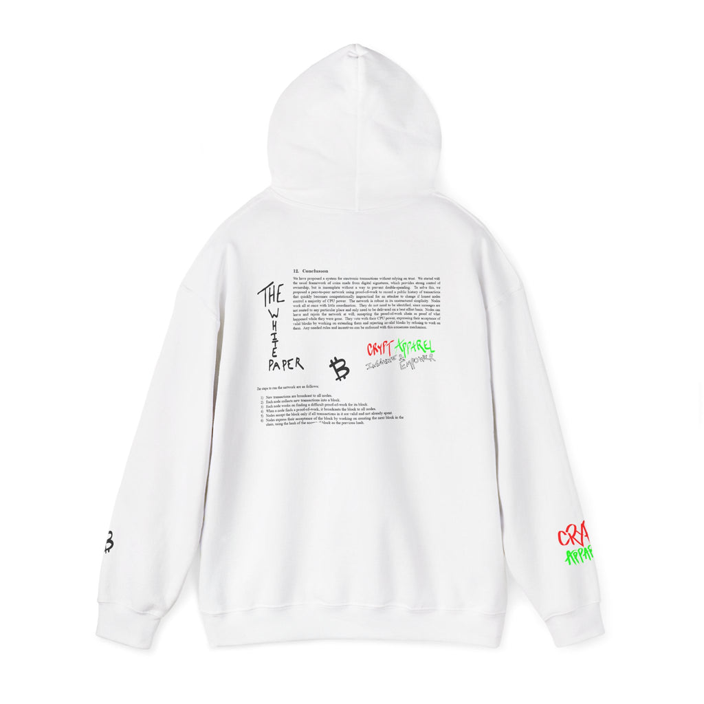 The Whitepaper Crypto Hooded Sweatshirt — Crypt Apparel Genisis Graphic Hoodie
